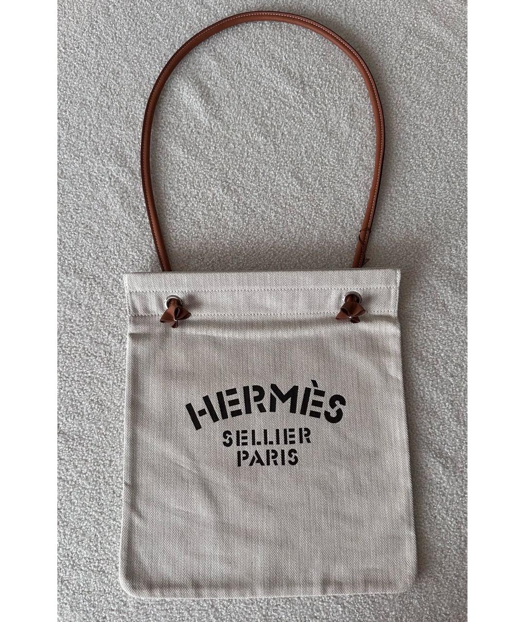 HERMES Бежевая пляжная сумка, фото 8