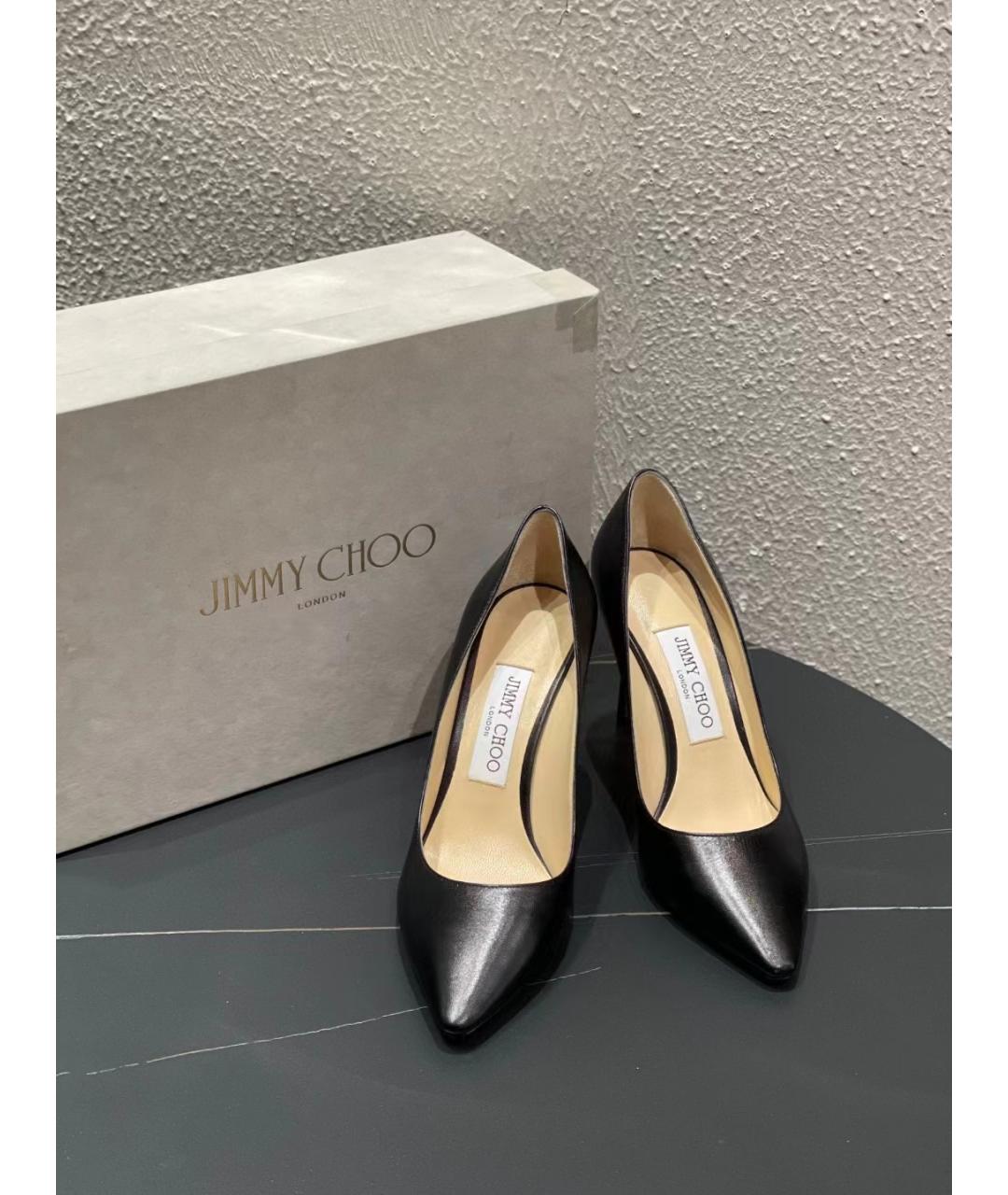 JIMMY CHOO Черные кожаные туфли, фото 4