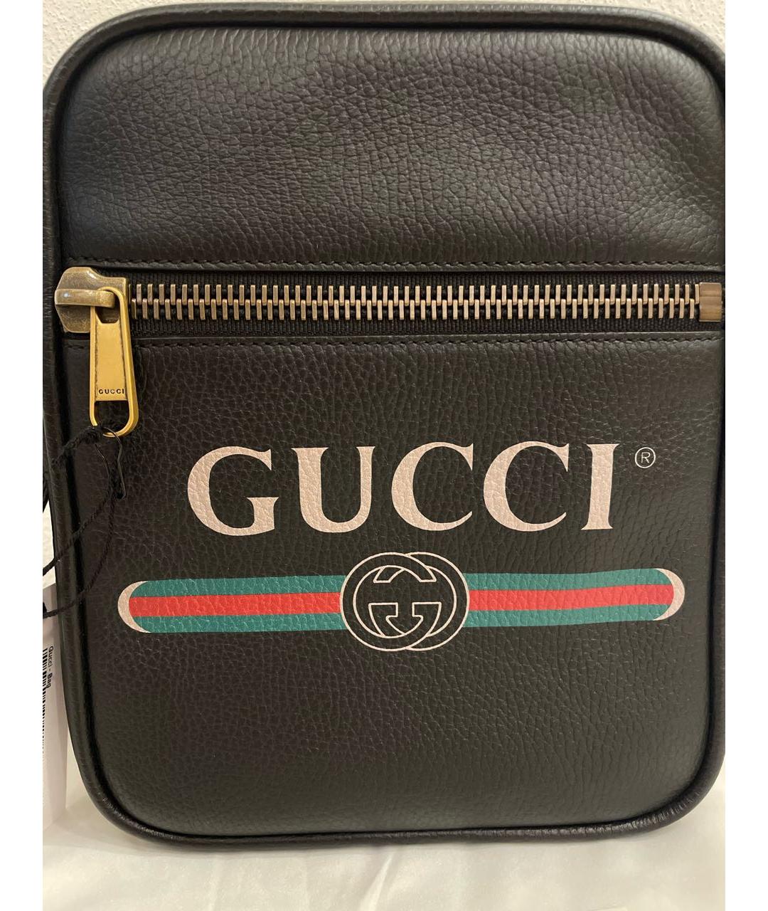 GUCCI Черная кожаная сумка на плечо, фото 5