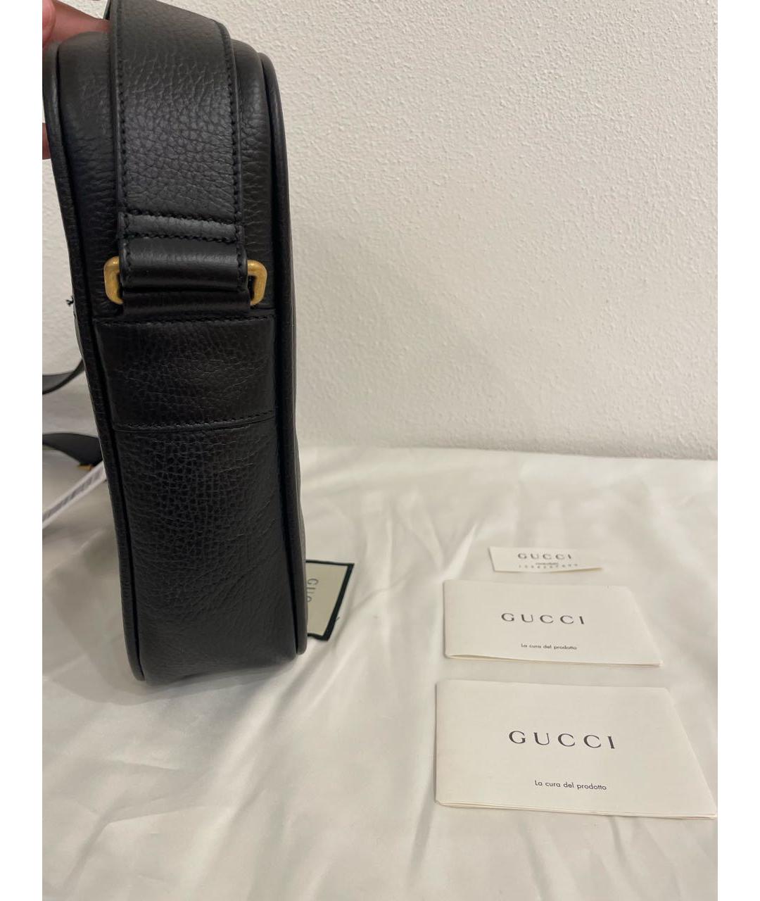 GUCCI Черная кожаная сумка на плечо, фото 6