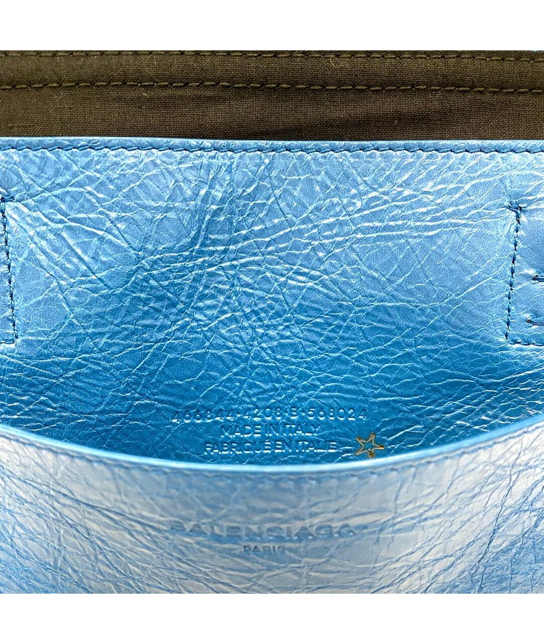 BALENCIAGA Синяя кожаная сумка тоут, фото 8