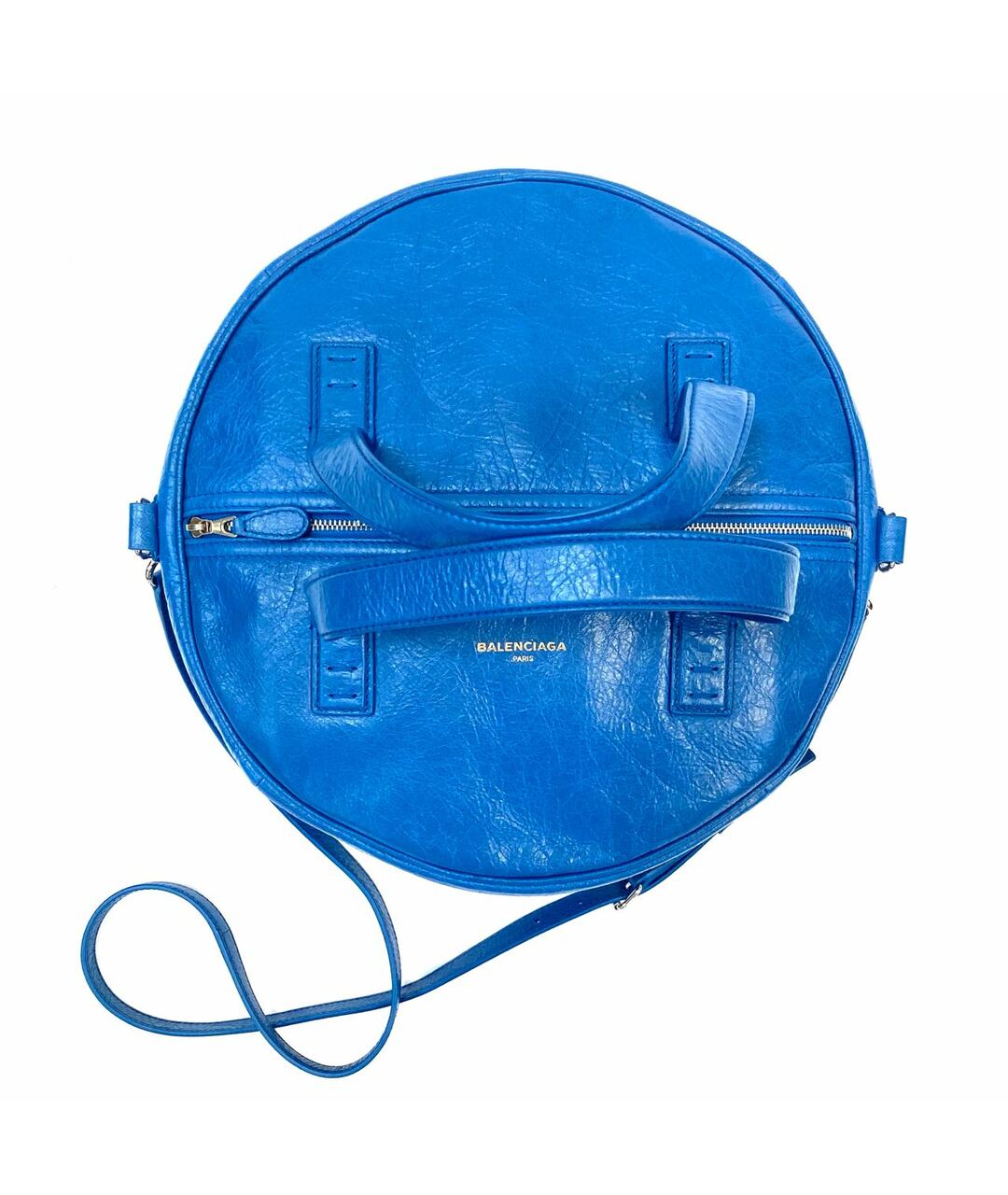 BALENCIAGA Синяя кожаная сумка тоут, фото 3