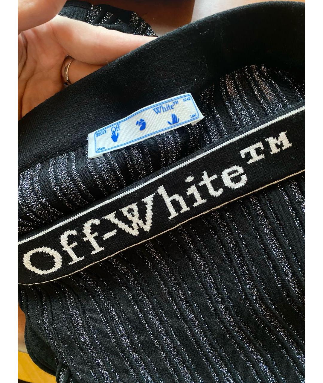 OFF-WHITE Черная вискозная юбка миди, фото 6