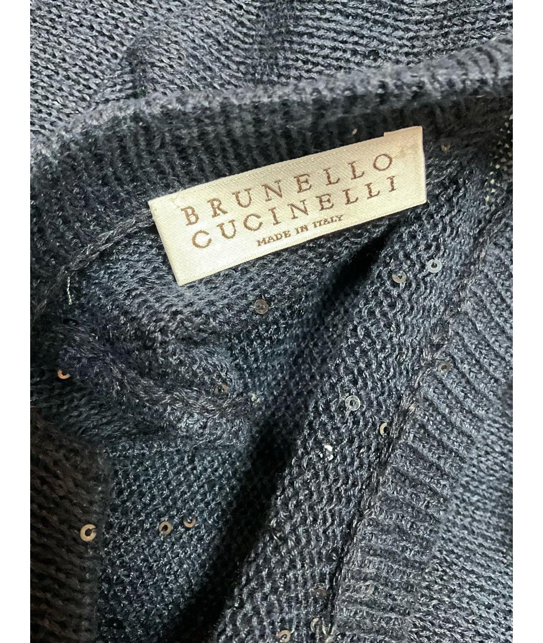 BRUNELLO CUCINELLI Синее хлопковое повседневное платье, фото 5