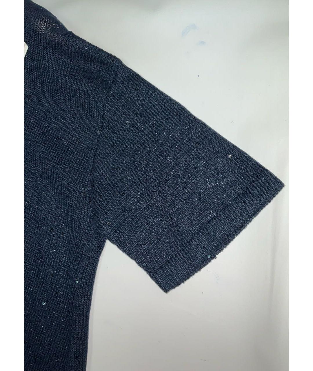 BRUNELLO CUCINELLI Синее хлопковое повседневное платье, фото 2