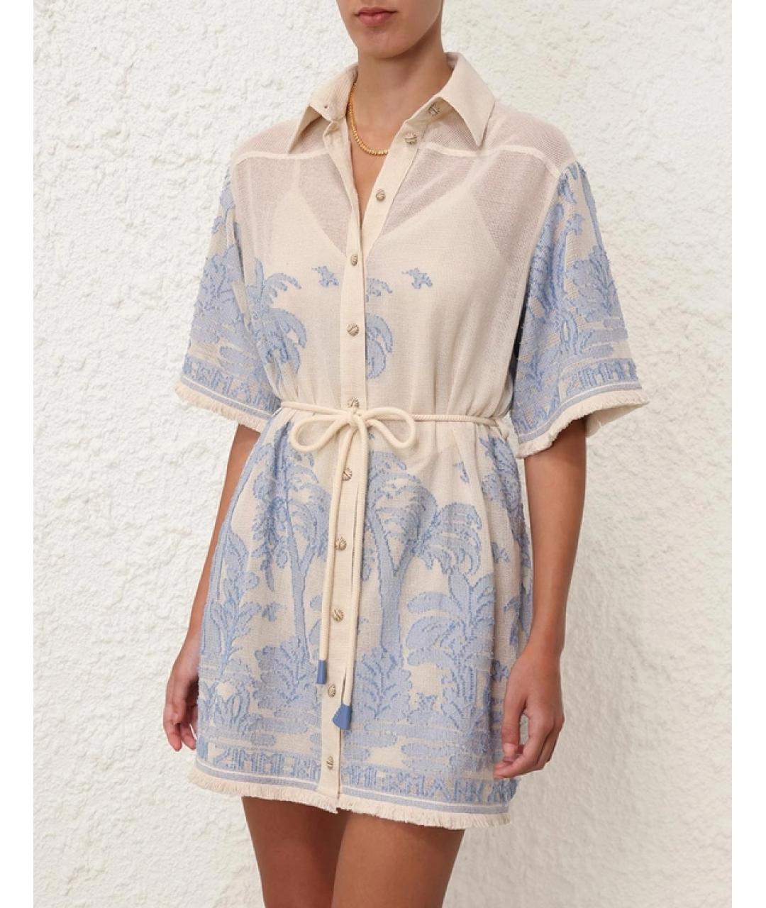 ZIMMERMANN Голубое хлопковое платье, фото 2