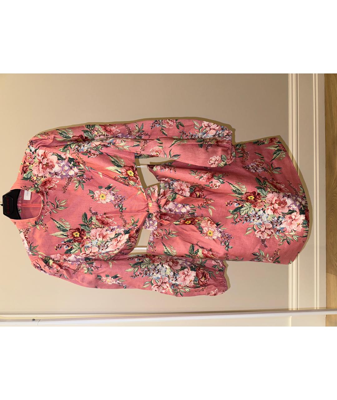 ZIMMERMANN Розовое льняное коктейльное платье, фото 3