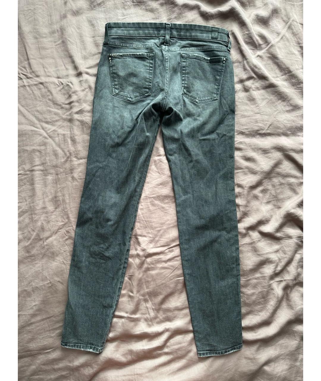 7 FOR ALL MANKIND Антрацитовые хлопко-эластановые джинсы слим, фото 2