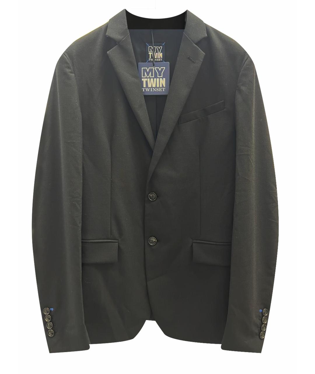 TWIN-SET Черный полиэстеровый жакет/пиджак, фото 1
