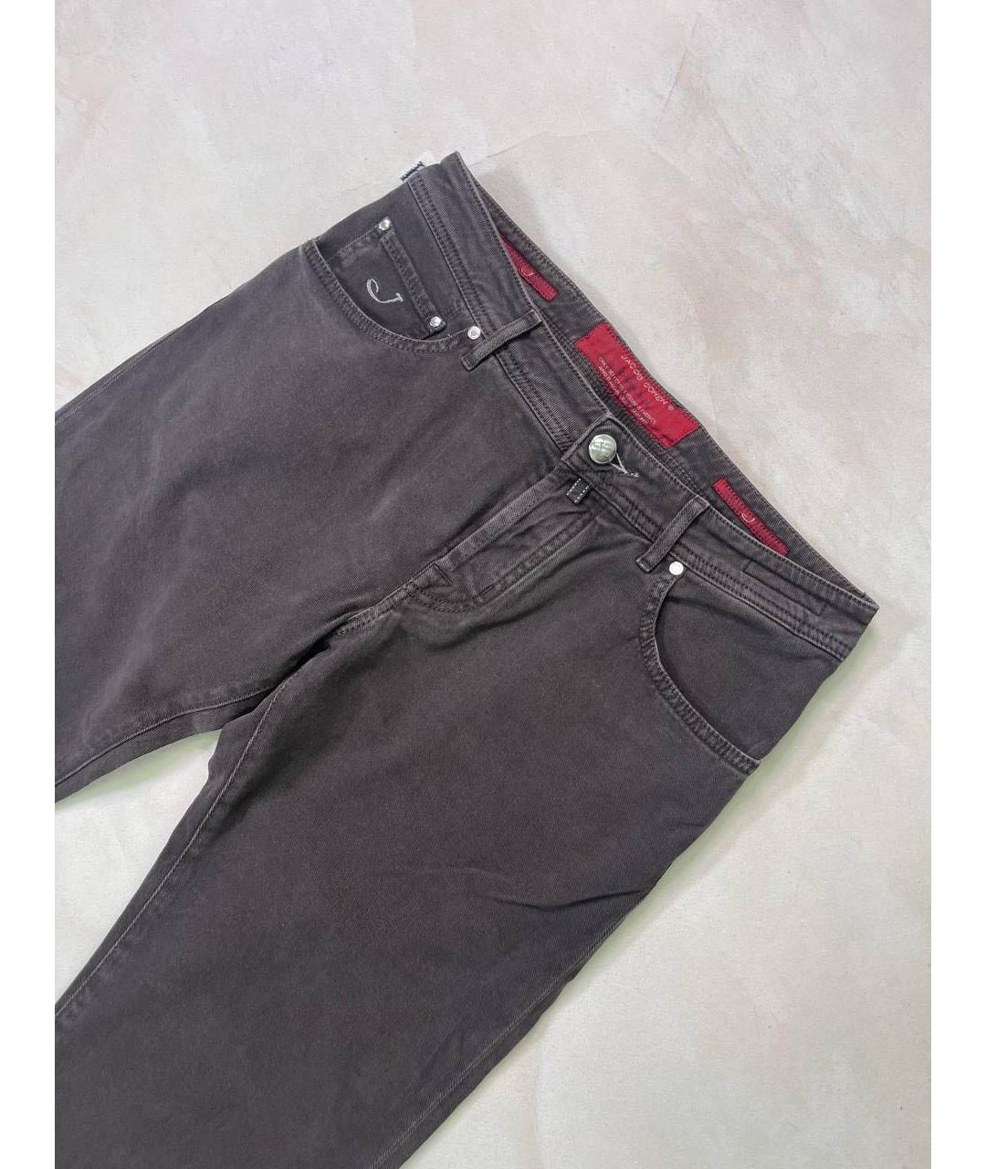JACOB COHEN Коричневые хлопко-эластановые джинсы, фото 3