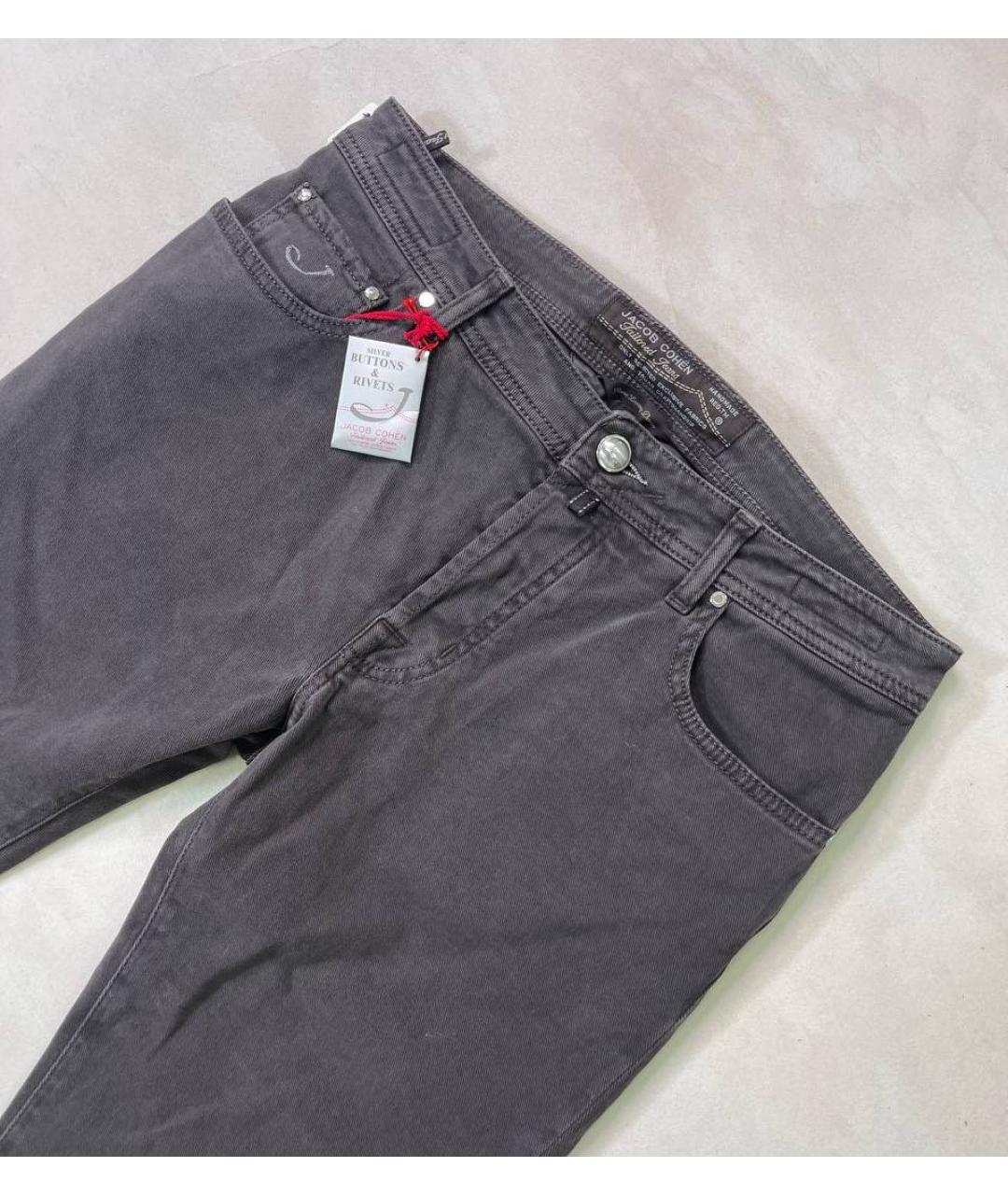 JACOB COHEN Антрацитовые хлопко-эластановые джинсы, фото 7