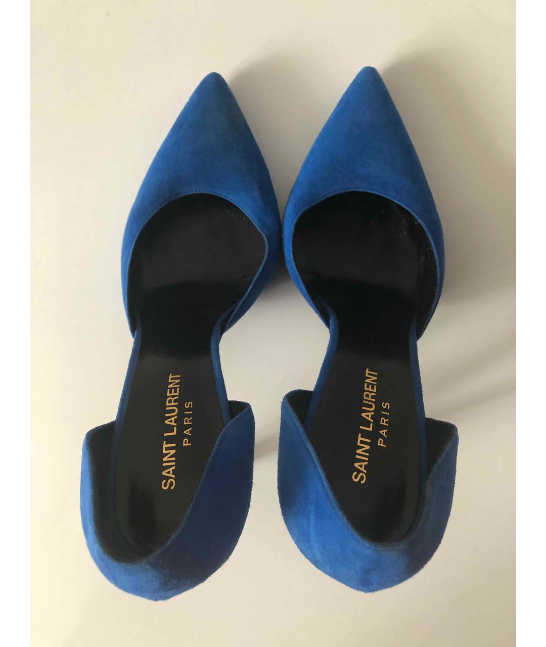SAINT LAURENT Голубые замшевые туфли, фото 2