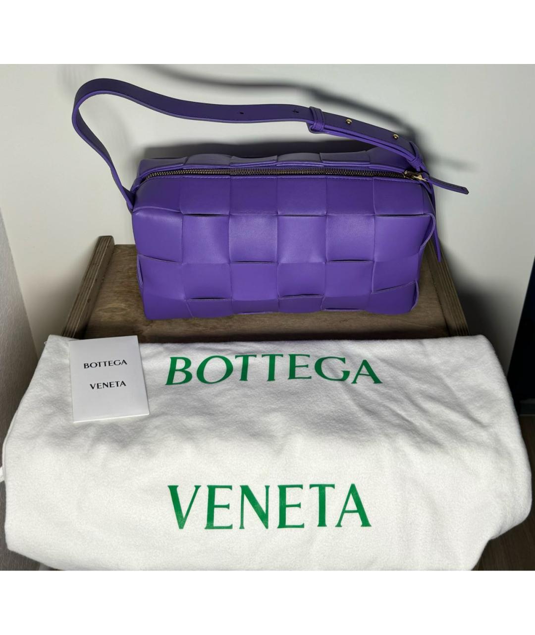 BOTTEGA VENETA Фиолетовая кожаная сумка через плечо, фото 3