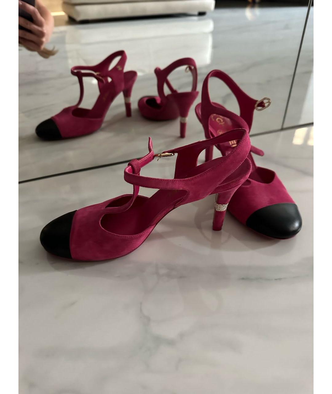 CHANEL Розовые замшевые туфли, фото 3