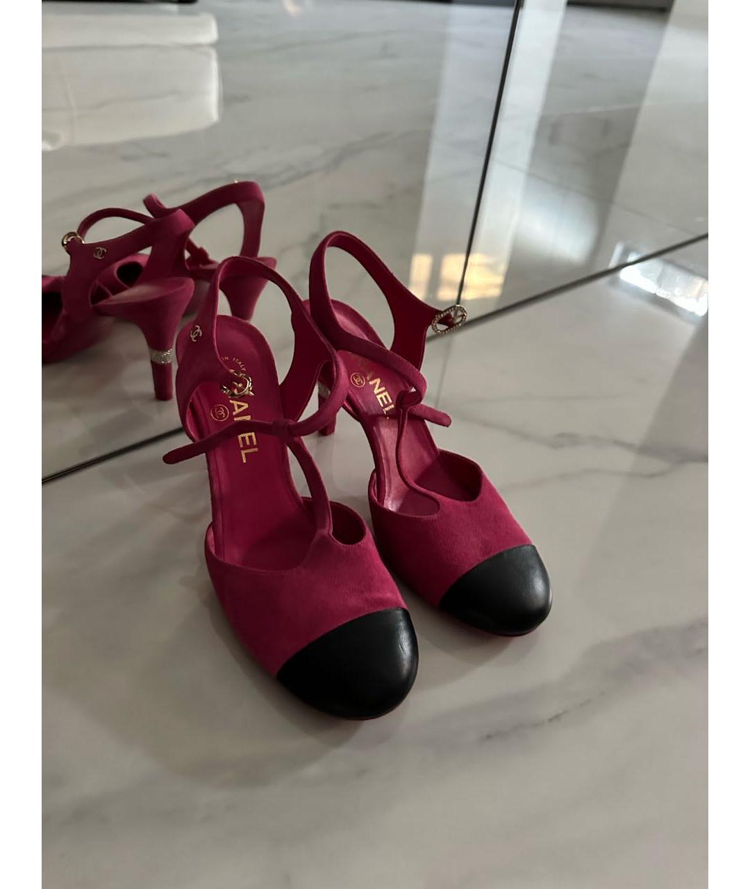CHANEL Розовые замшевые туфли, фото 2