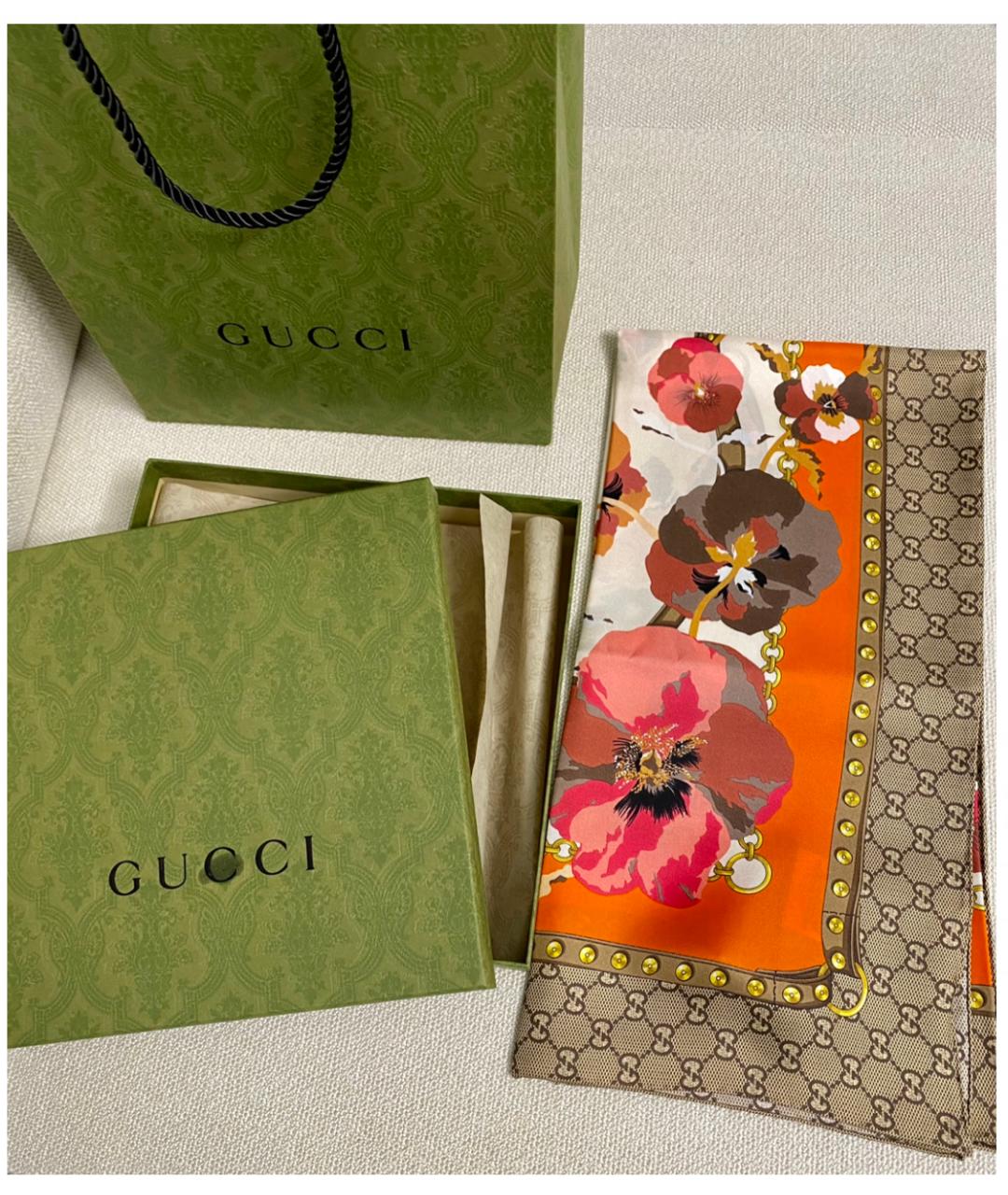 GUCCI Мульти шелковый платок, фото 7