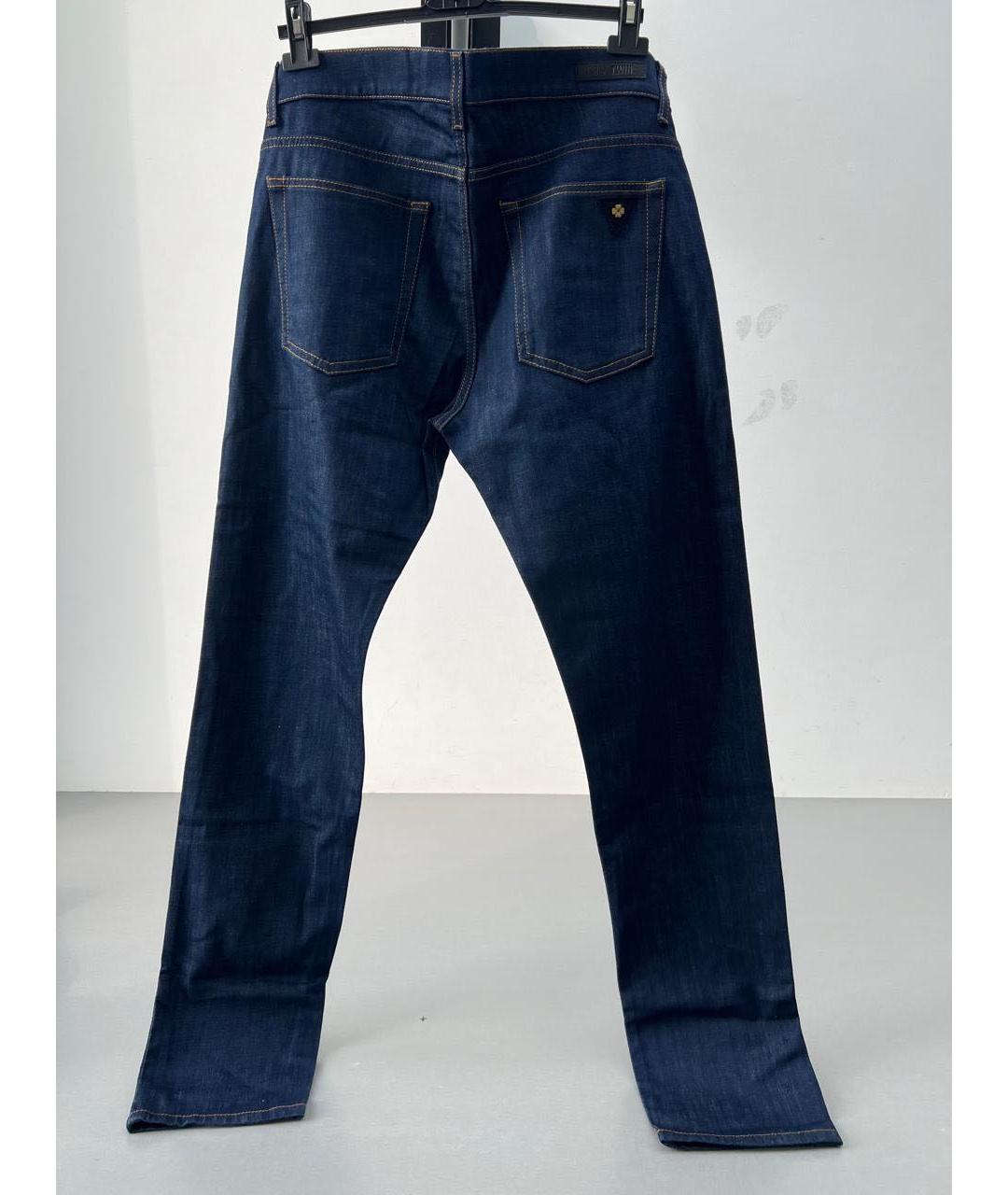 TWIN-SET Темно-синие хлопко-эластановые прямые джинсы, фото 2