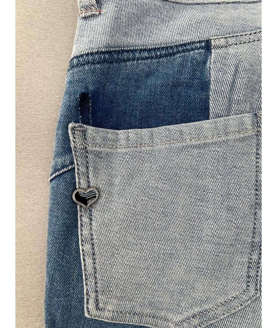 TWIN-SET Синие хлопковые прямые джинсы, фото 4