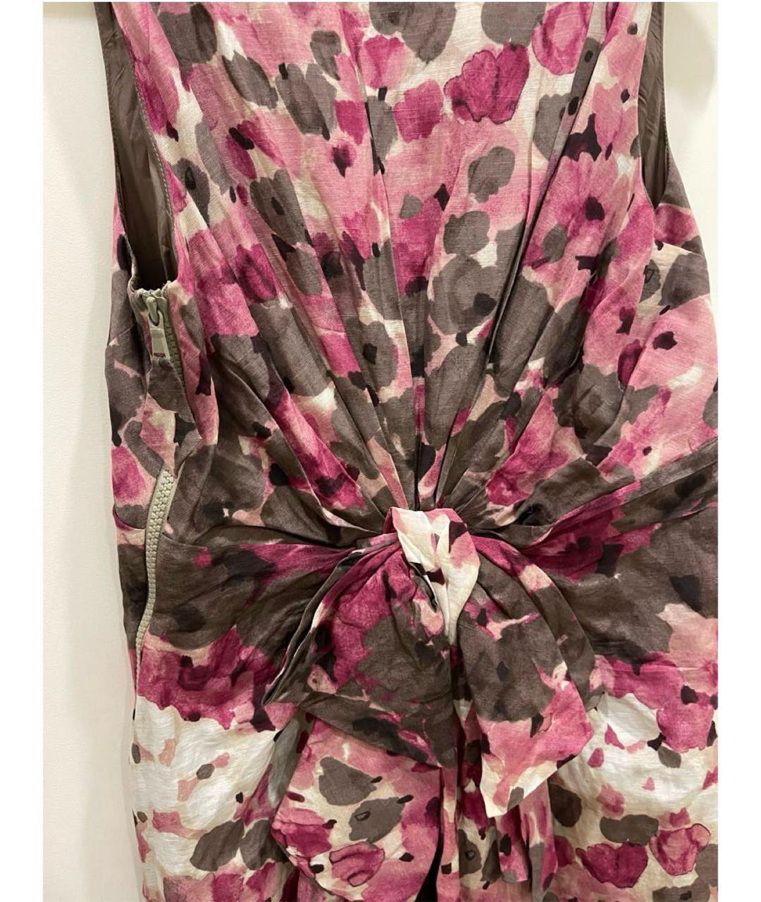 MOSCHINO Розовое льняное коктейльное платье, фото 5