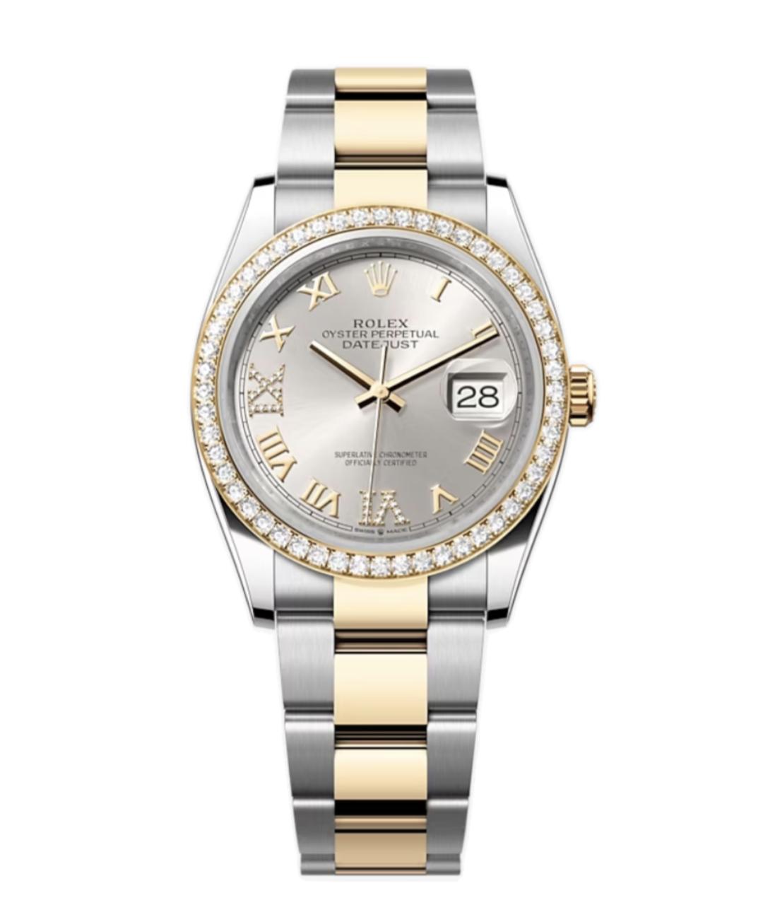 ROLEX Серые часы из желтого золота, фото 2