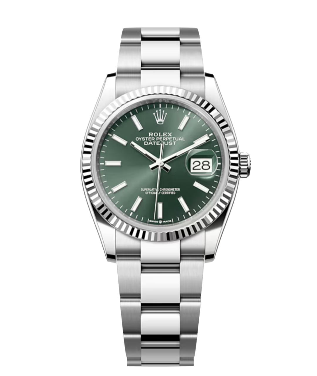 ROLEX Зеленые часы из белого золота, фото 2