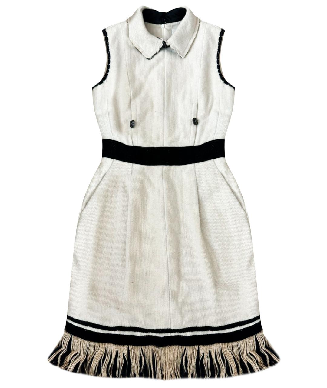 CHANEL Белое твидовое повседневное платье, фото 1