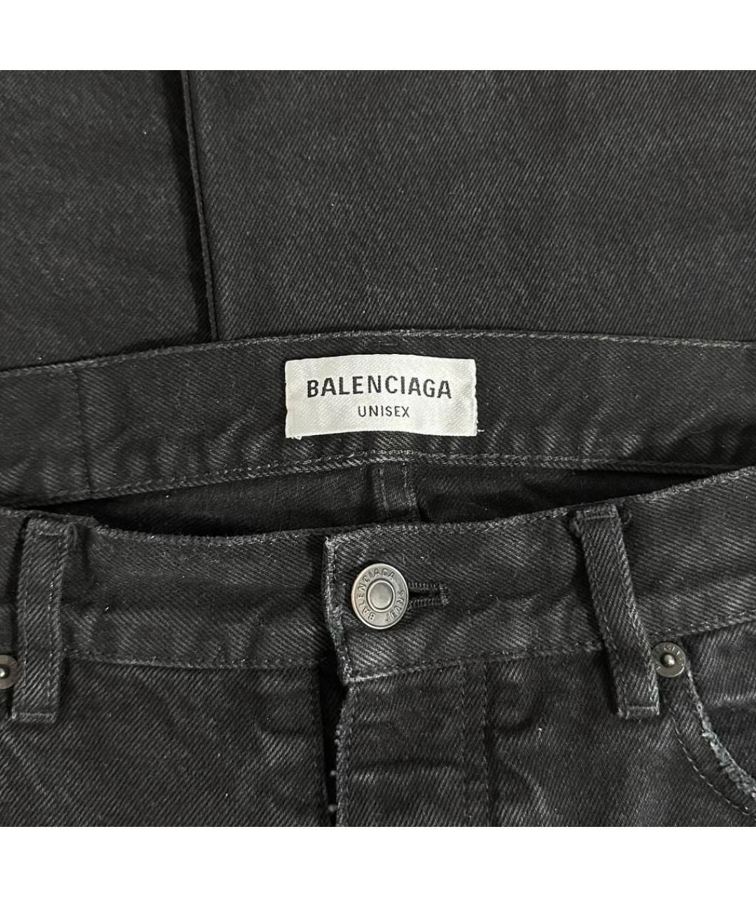 BALENCIAGA Черные хлопковые прямые джинсы, фото 6
