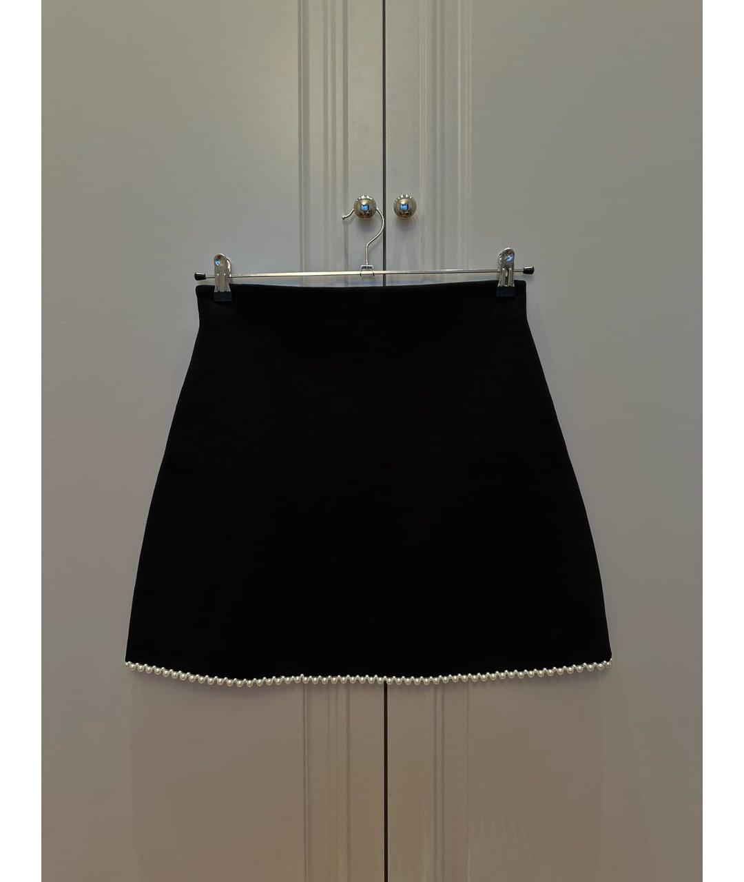 SANDRO Черная вискозная юбка мини, фото 4