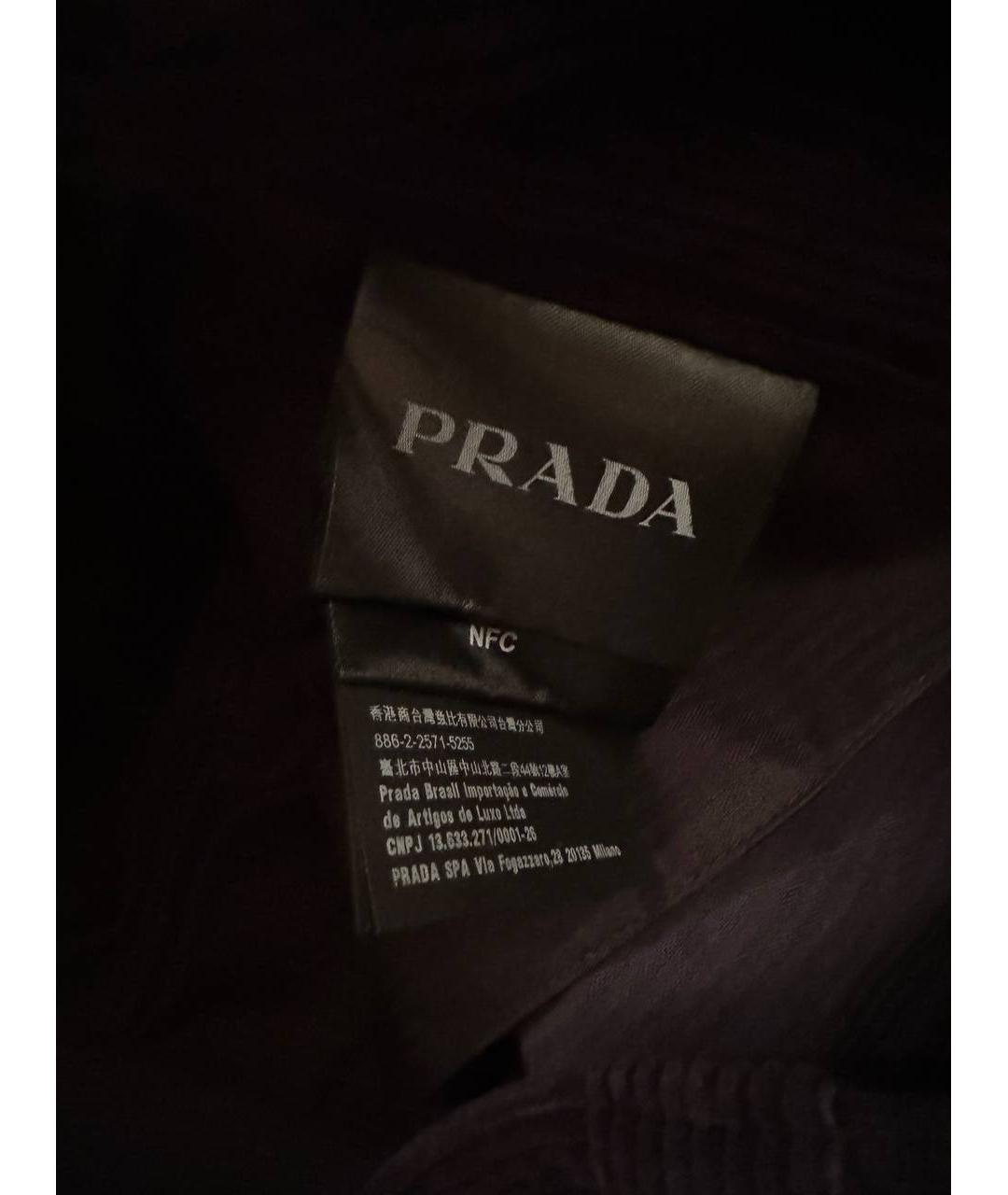 PRADA Темно-синие велюровые повседневные брюки, фото 3