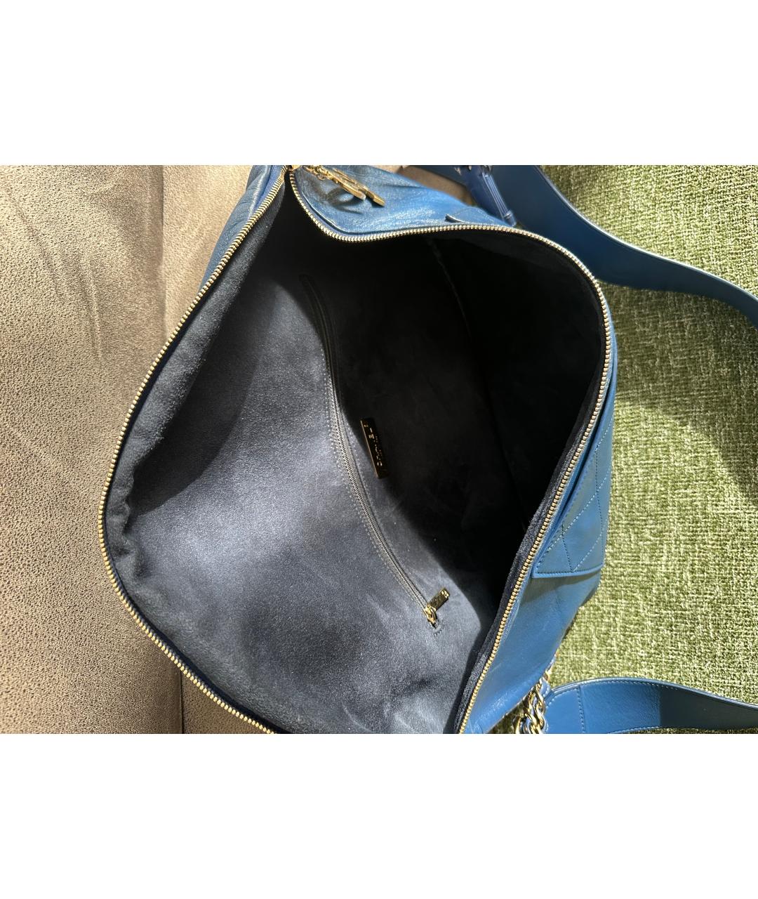 CHANEL Синяя кожаная поясная сумка, фото 5