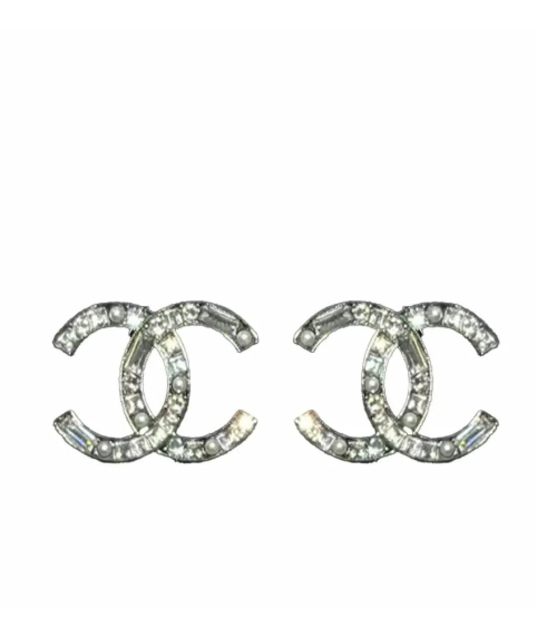 CHANEL Серебряные металлические серьги, фото 1