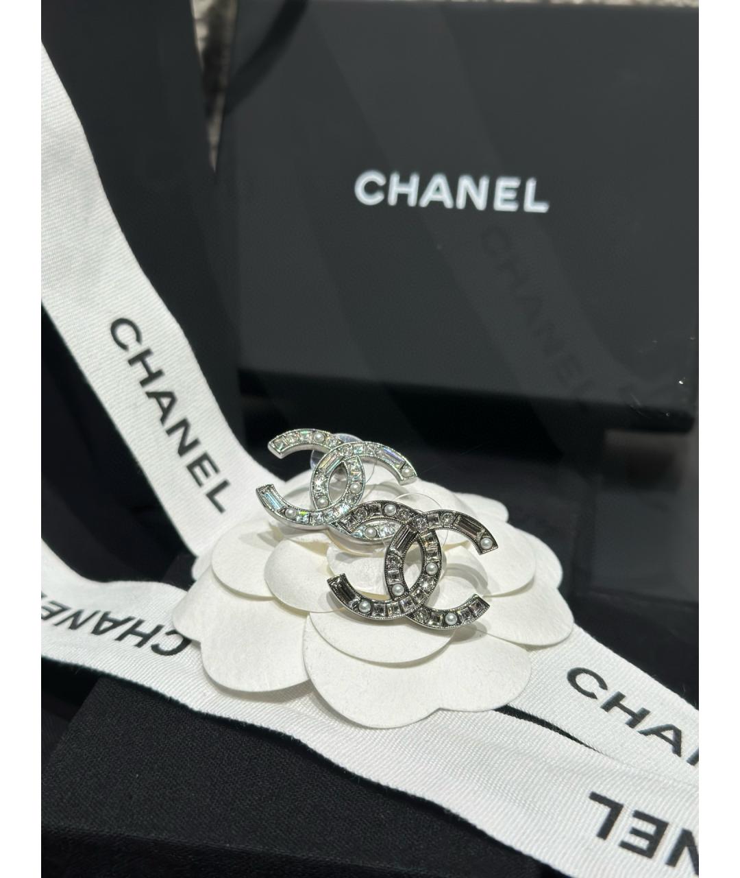 CHANEL Серебряные металлические серьги, фото 5