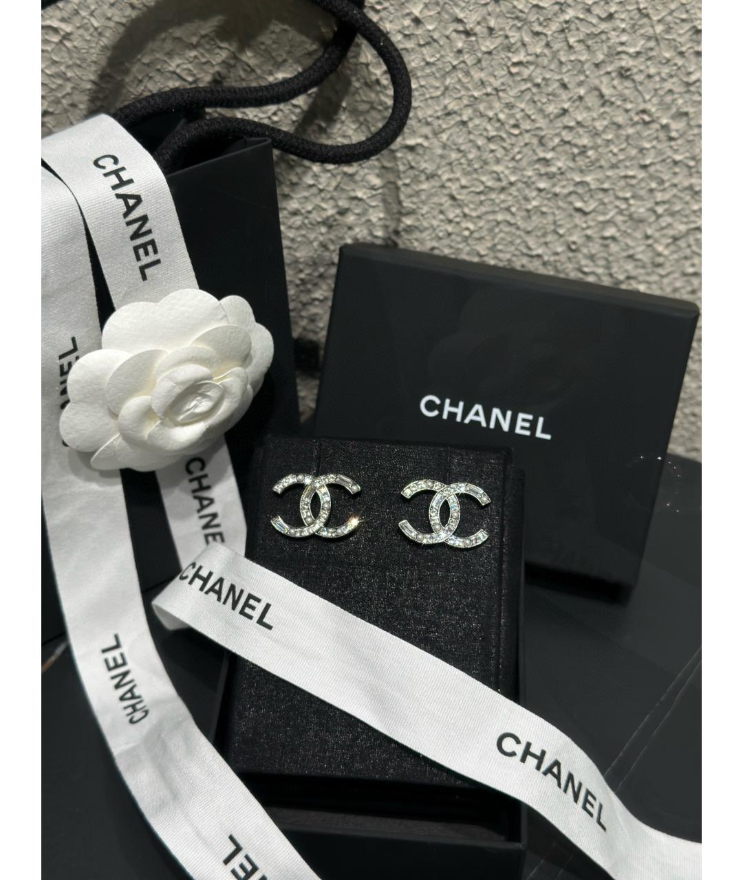 CHANEL Серебряные металлические серьги, фото 3