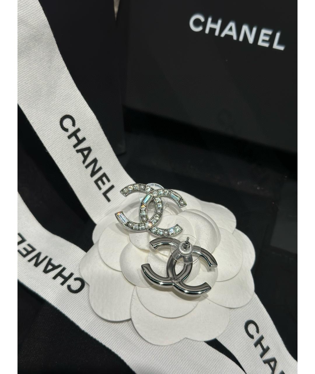 CHANEL Серебряные металлические серьги, фото 6