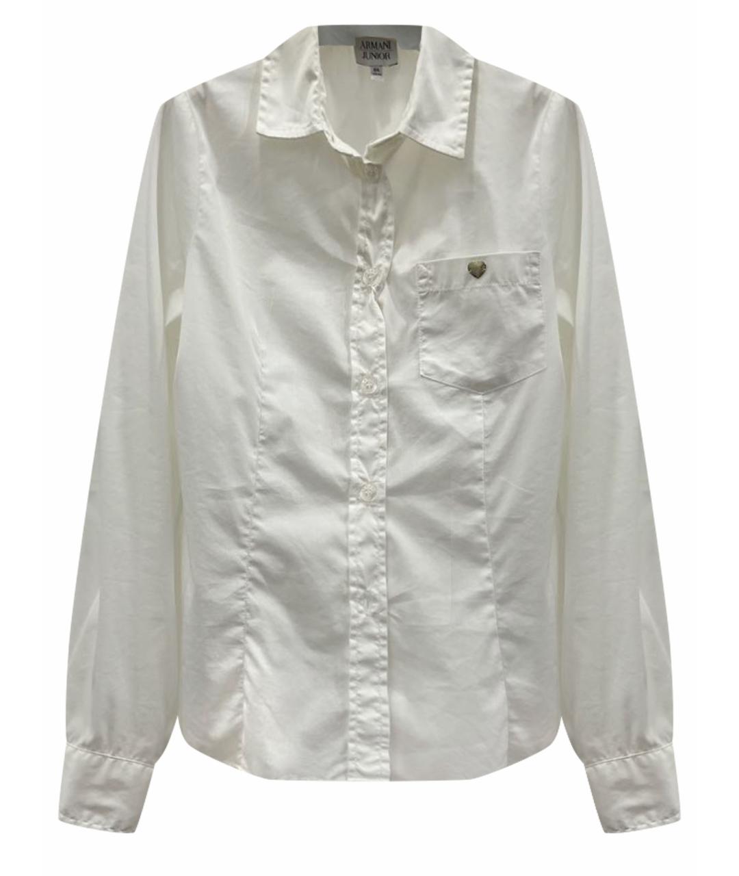 ARMANI JUNIOR Белая хлопковая рубашка/блузка, фото 1