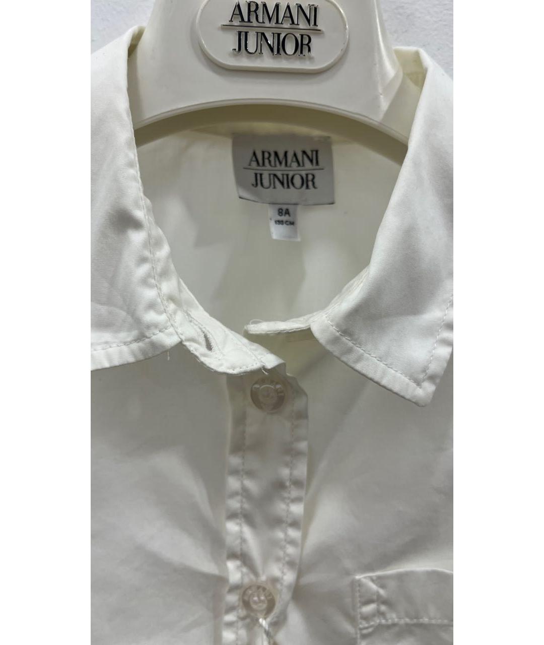 ARMANI JUNIOR Белая хлопковая рубашка/блузка, фото 5