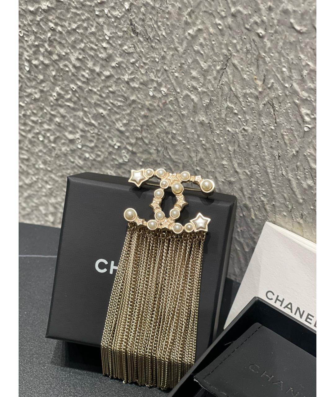 CHANEL Золотая металлическая булавка / брошь, фото 4