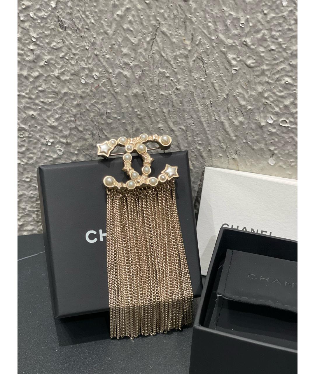 CHANEL Золотая металлическая булавка / брошь, фото 2