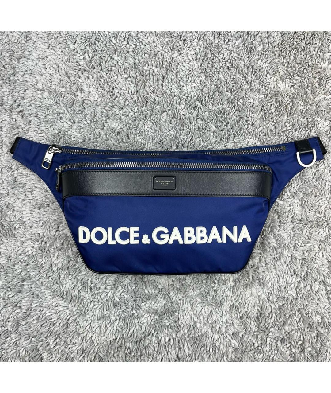DOLCE&GABBANA Темно-синяя поясная сумка, фото 9