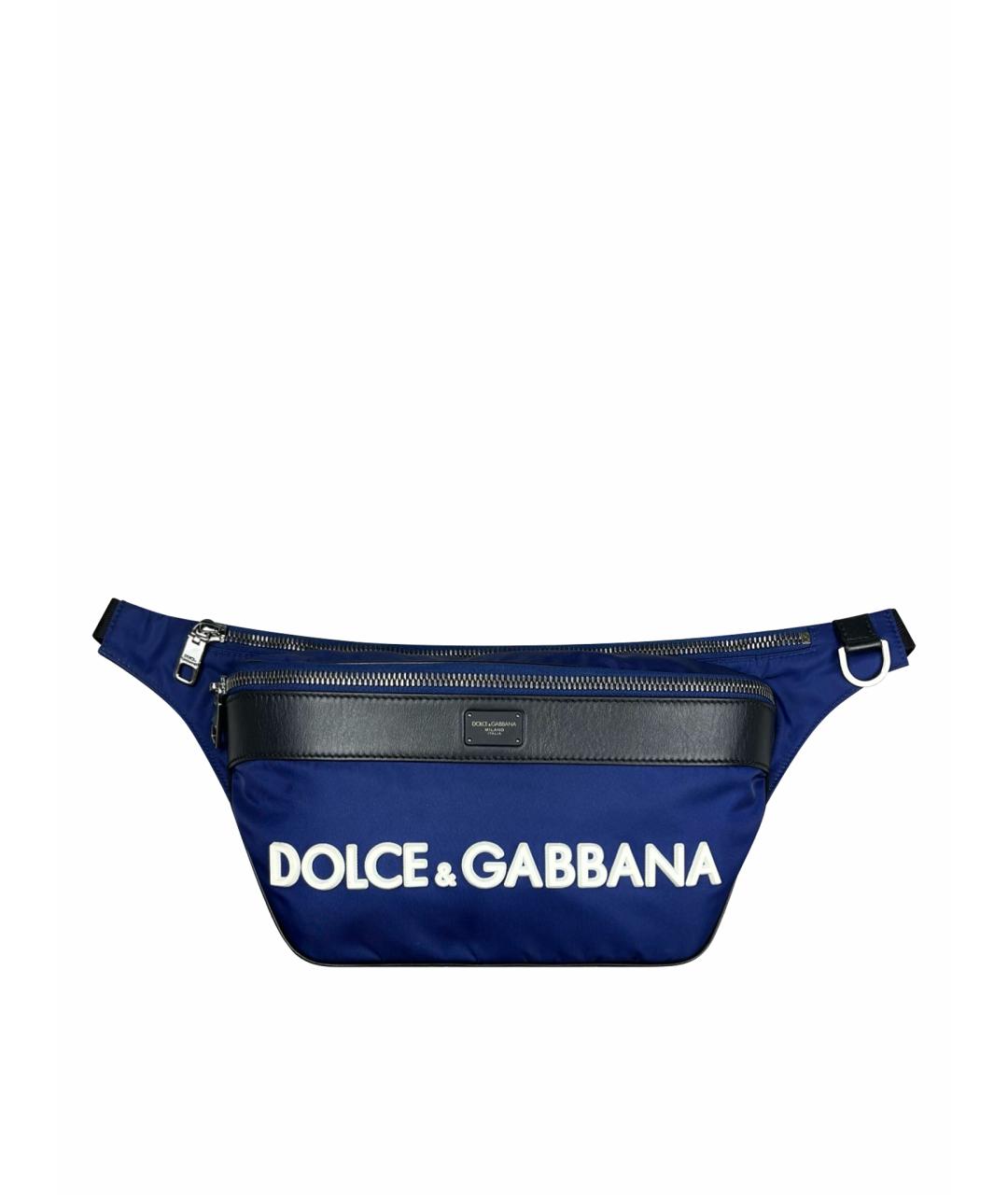 DOLCE&GABBANA Темно-синяя поясная сумка, фото 1