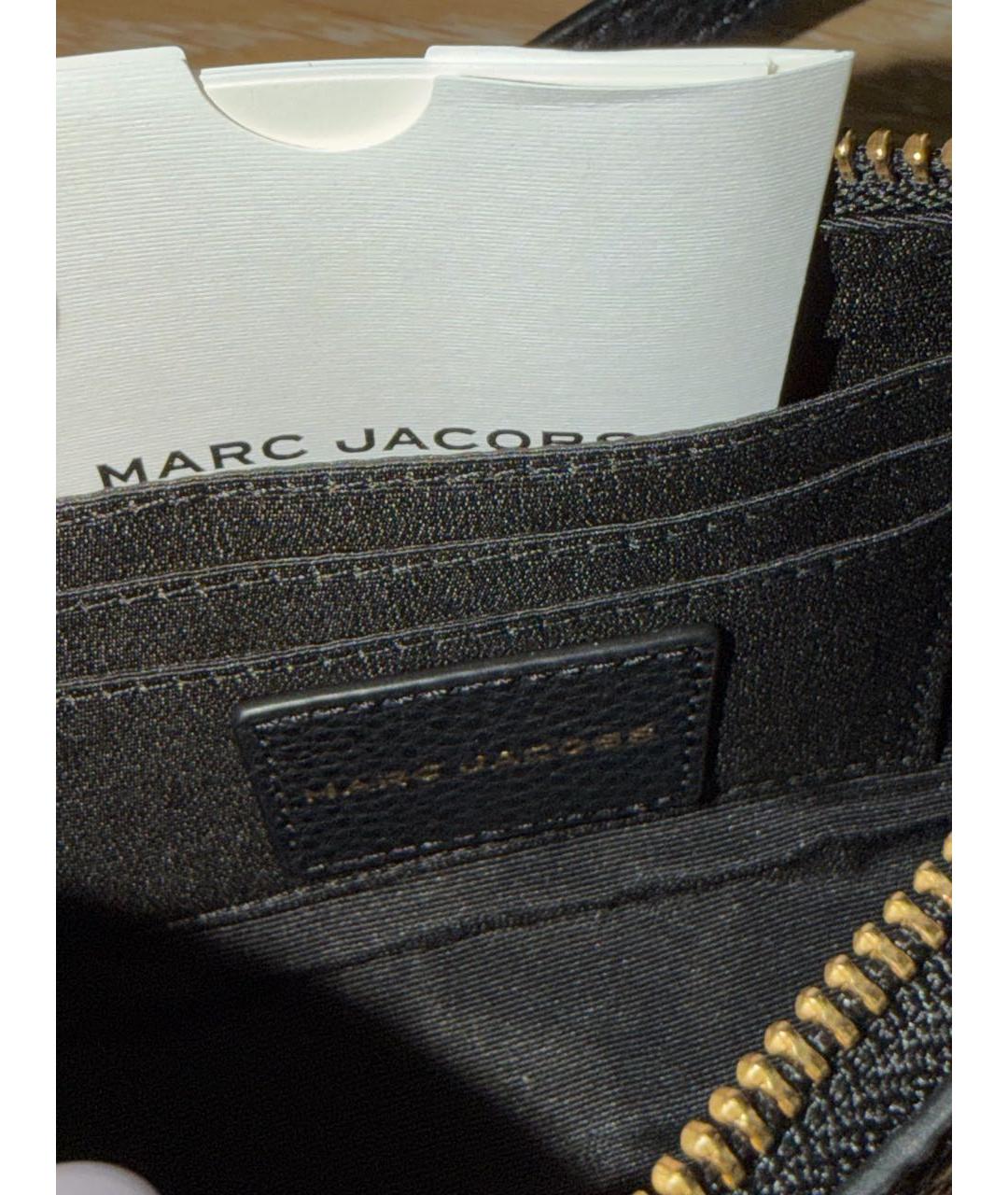 MARC JACOBS Черная кожаная сумка с короткими ручками, фото 4