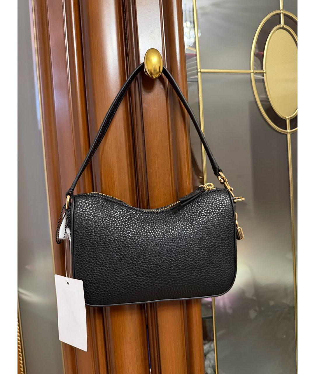 MARC JACOBS Черная кожаная сумка с короткими ручками, фото 3