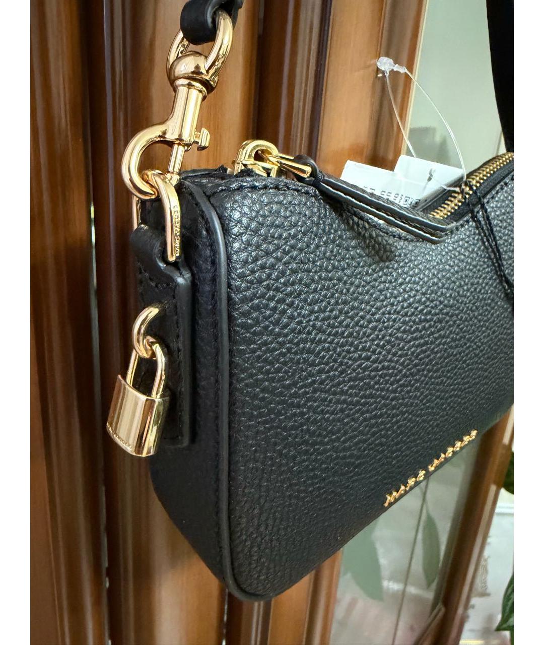 MARC JACOBS Черная кожаная сумка с короткими ручками, фото 2