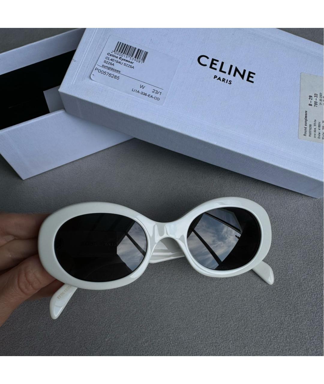 CELINE Белые солнцезащитные очки, фото 5