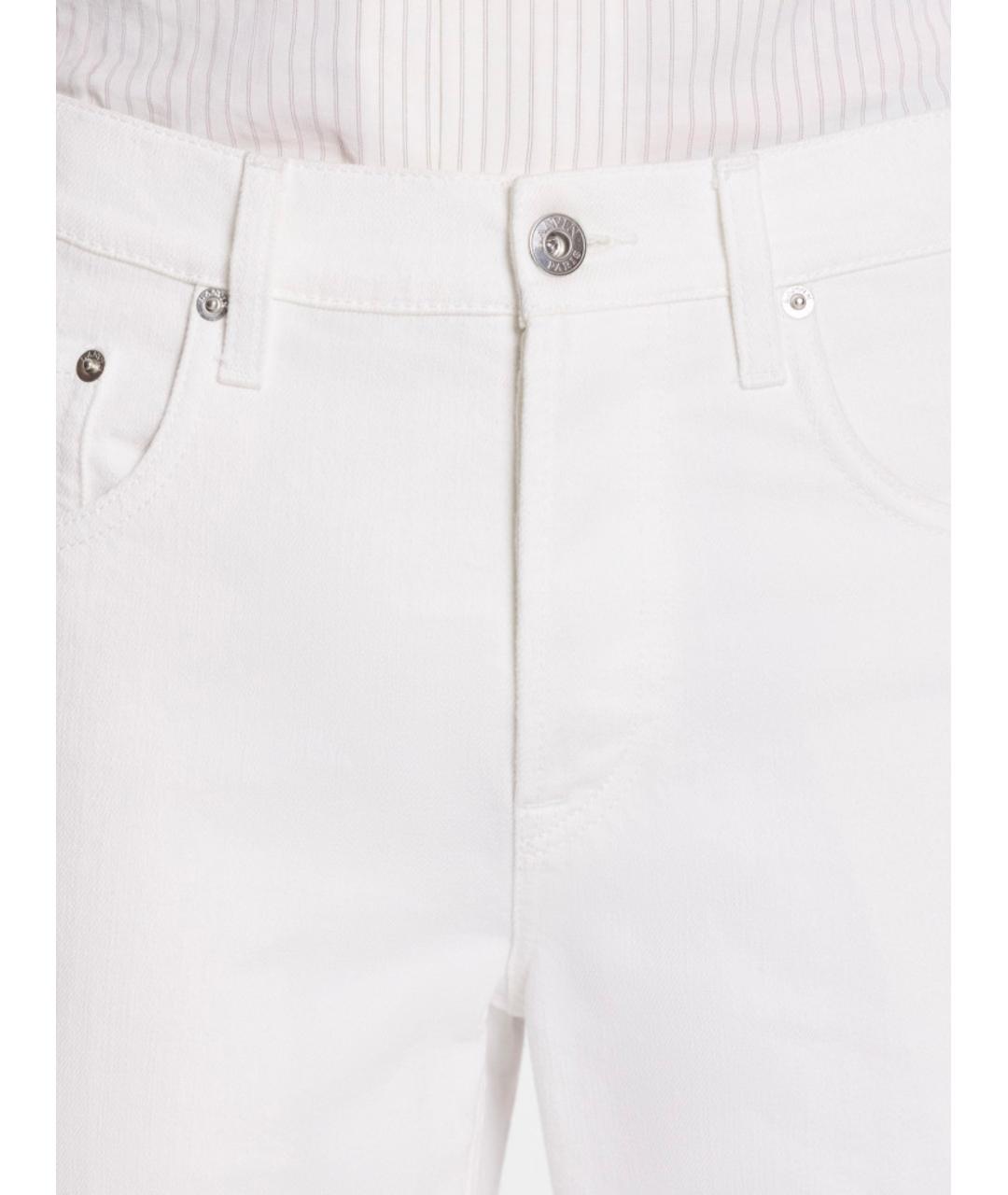 LANVIN Белые хлопковые прямые джинсы, фото 3