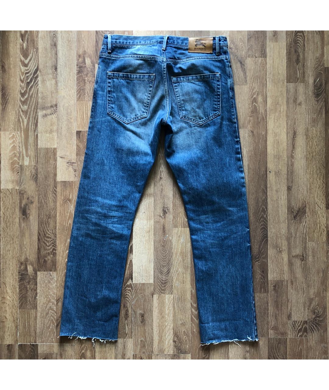 BURBERRY Синие хлопковые прямые джинсы, фото 2