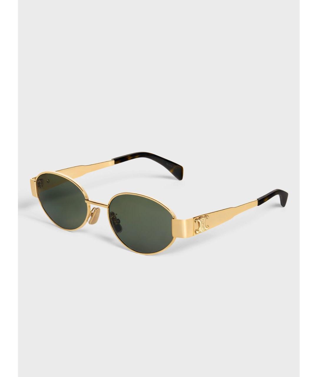 CELINE Золотые металлические солнцезащитные очки, фото 7