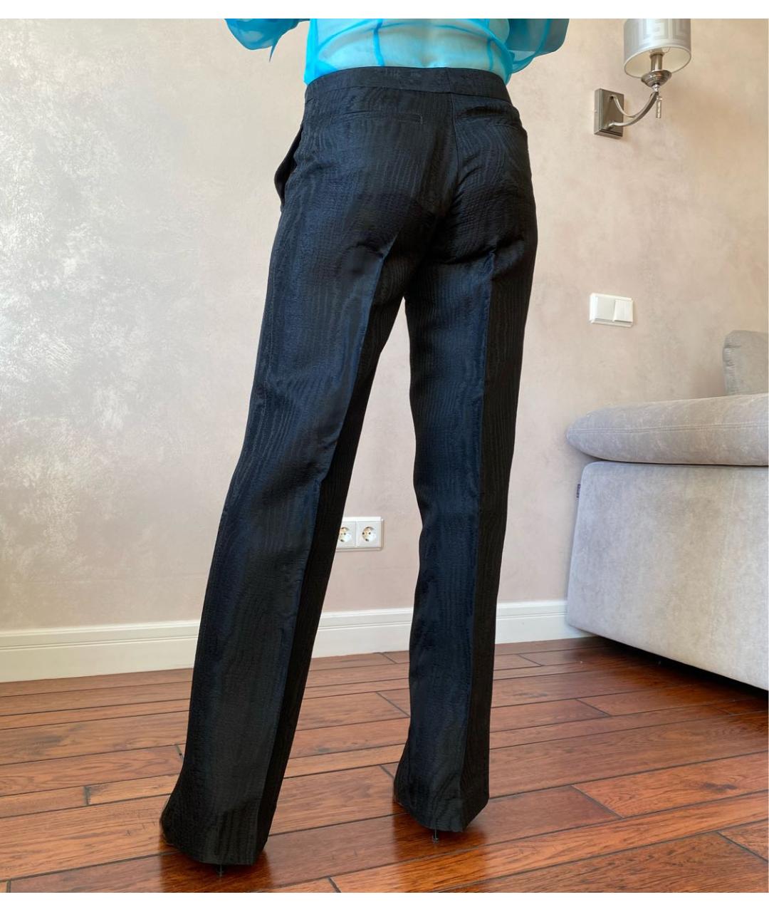 RED VALENTINO Черные ацетатные брюки широкие, фото 2
