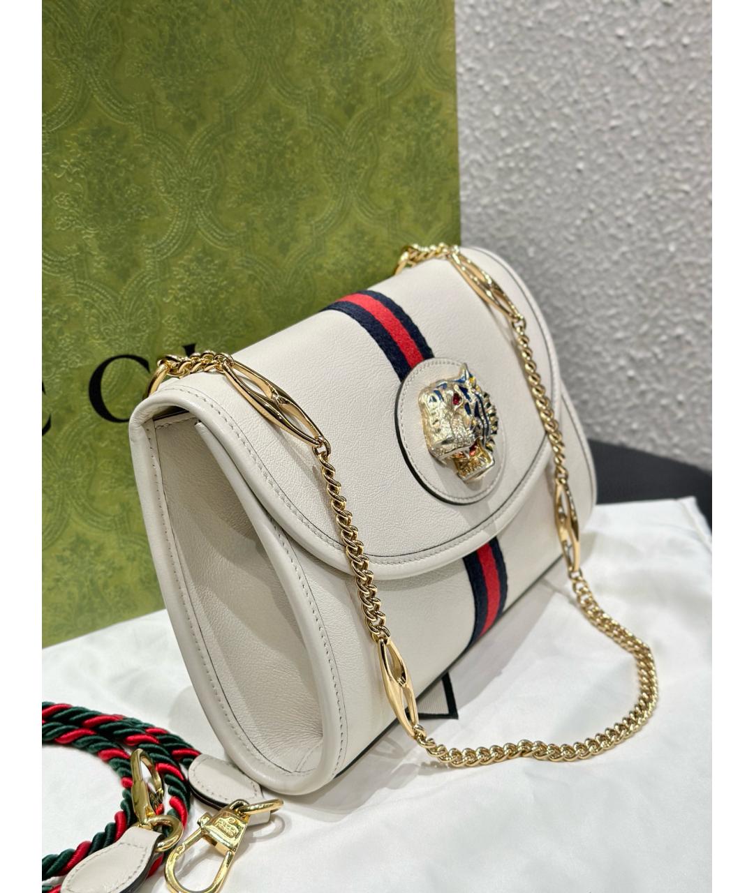 GUCCI Белая кожаная сумка через плечо, фото 4