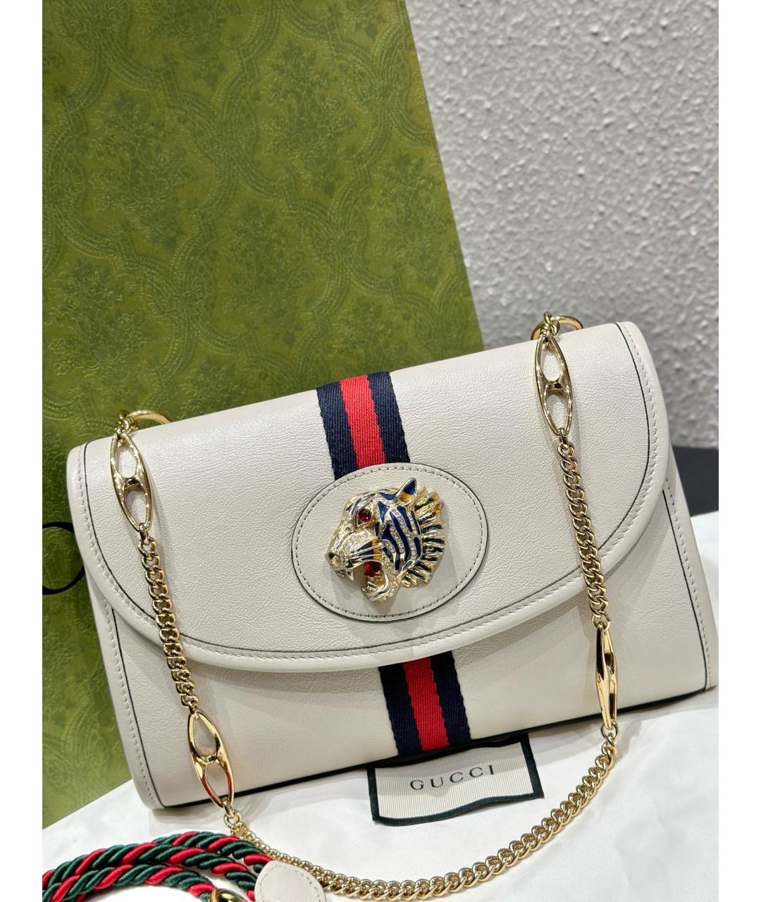 GUCCI Белая кожаная сумка через плечо, фото 2